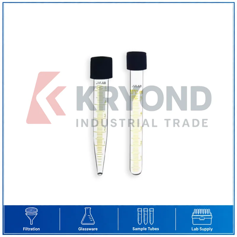5ml Glass Test Tube Screw Cap Bottom Tip Graduated Scale 12mm 13mm Diameter 10pcs Pack Laboratory Container Clear Design Holders