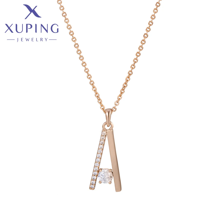Xuping Schmuck Neuankömmling romantische Kupfer legierung schöne Herz Anhänger Halskette aus Gold Farbe Frauen Geburtstags geschenk x000467356