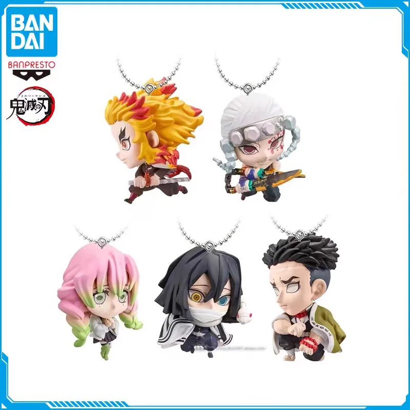 

BANDAI Demon Slayer Capsule Toys Key Uzui Tengen Himejima Gyoumei Kanroji Mitsuri Q-version Pendant Action Figure Kids Gifts