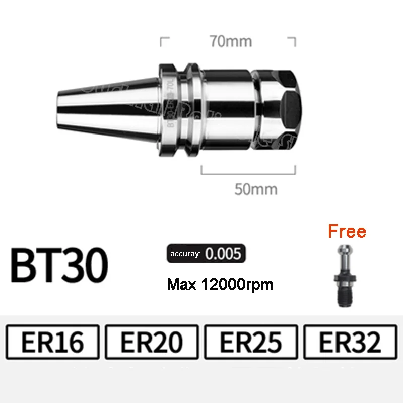 Imagem -02 - Ferramenta Suporte Centro de Usinagem Cnc Er20 Ferramenta Haste Torno Er25 Ferramenta Suporte do Eixo de Alta Precisão Er16 Er20 Er25 Er32 Bt30