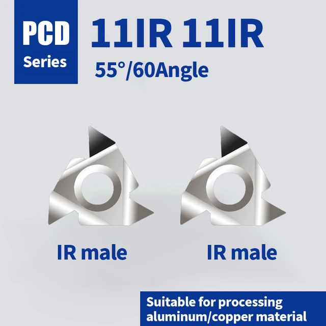 

PCD Threading Insert Diamond 11ER 11IR AG55 AG60 16IR 16ER Aluminum Alloy CNC Screw Carbide Thread Turning Cutter lathe