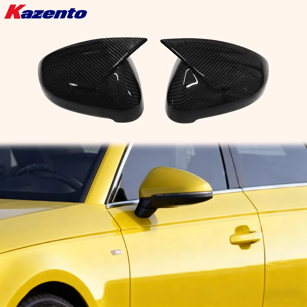 For Audi A4 B9 2017-2024 Sedan Carbon KZ Style  Mirror Cover With Lane Assist