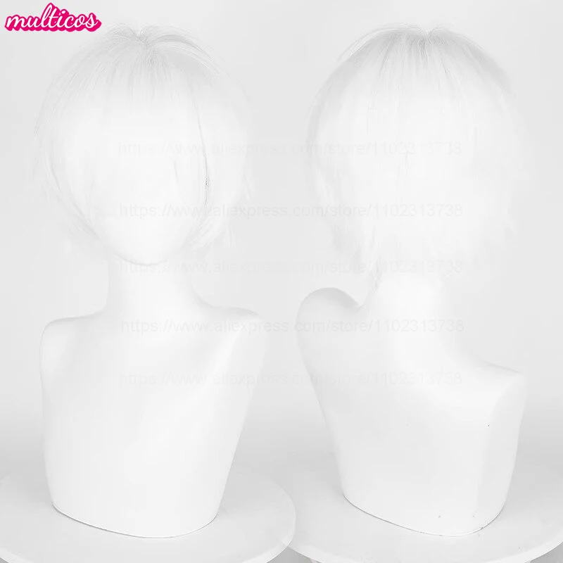 30cm Short Straight Anime Cosplay Wig Black White Green Brown Purple Blue Gray Red Pink Gold Heat Resistant Synthetic Hair Wigs