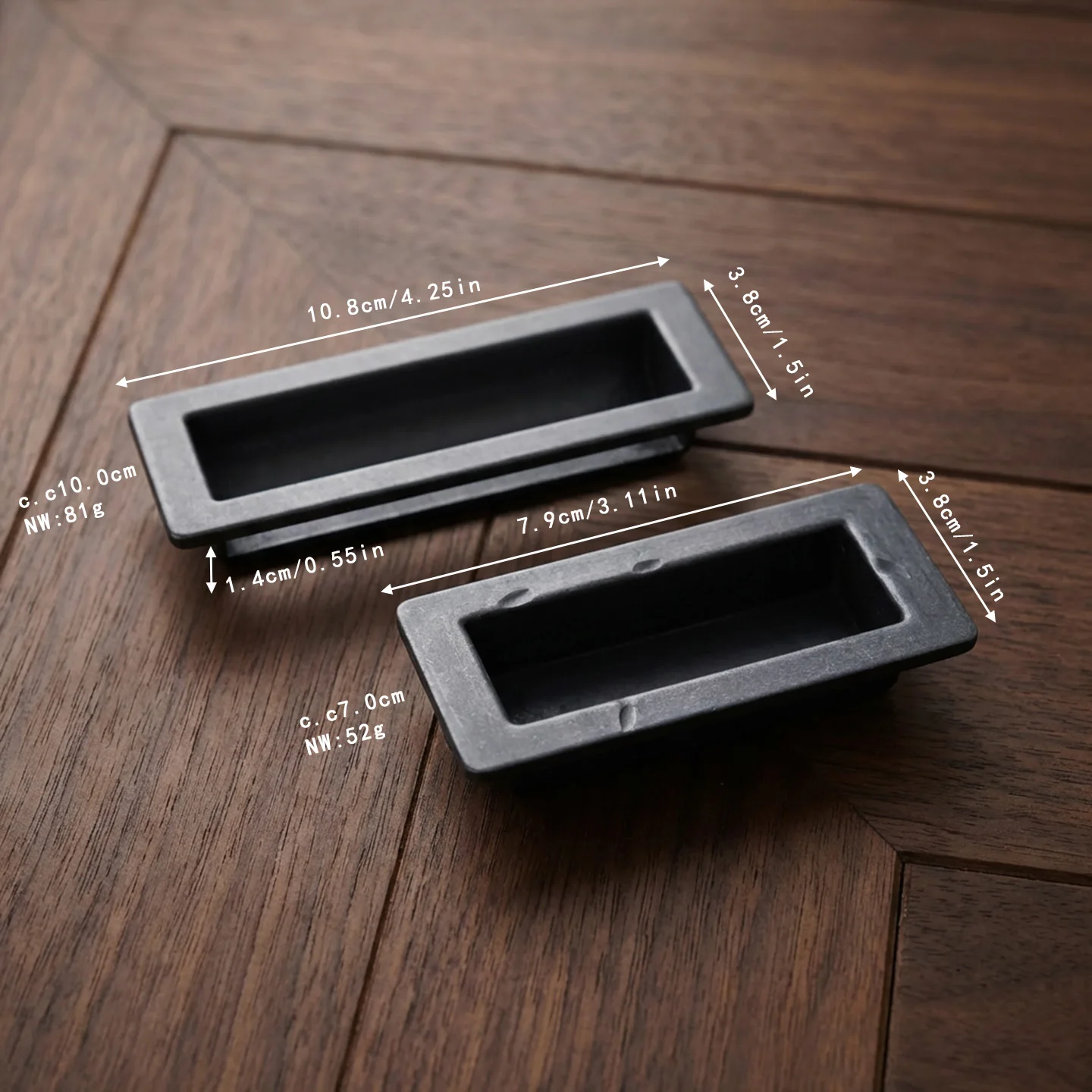 2PCS Recessed Handles Sliding Door Drawer Pulls 70/100mm Zinc Alloy Hidden Cabinet Handles w/Screws Multi Color