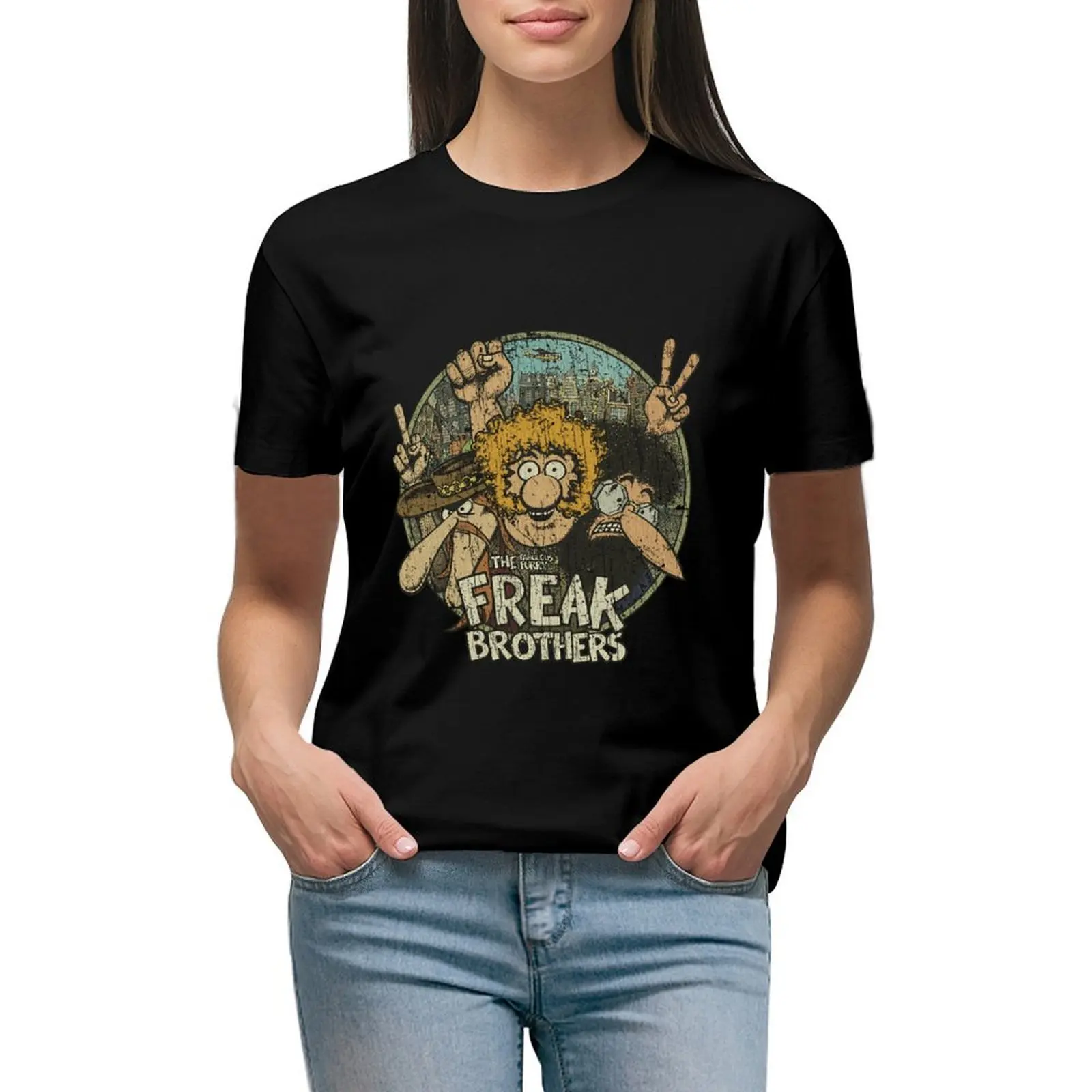 

The Fabulous Furry Freak Brothers 1968 T-Shirt plus size tops blacks plus size t shirts for Women loose fit