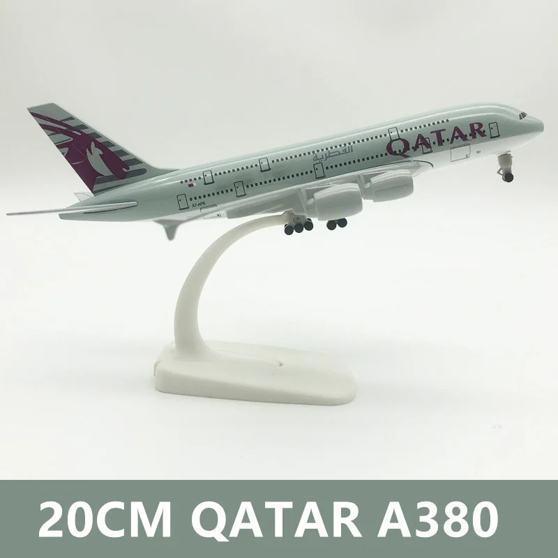 16CM/20CM Diecast Alloy Model Qatar A380 Airlines Aircrafts  With Stand Landing Gear Collection Display Airplanes Gifts Fans