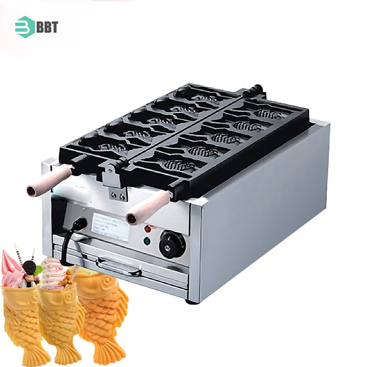 Snack Equipment Waffle Making Machine Non-Stick Electric Taiyaki Maker Commercial Electric  Waffle Maker Big Mouth