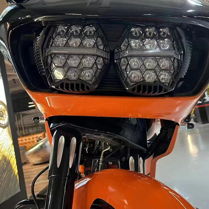 

LED Performance Headlight High Low Beam Amber DRL for Harley Touring Road Glide FLTR 2015-2022 Motorcycle Accessories Light
