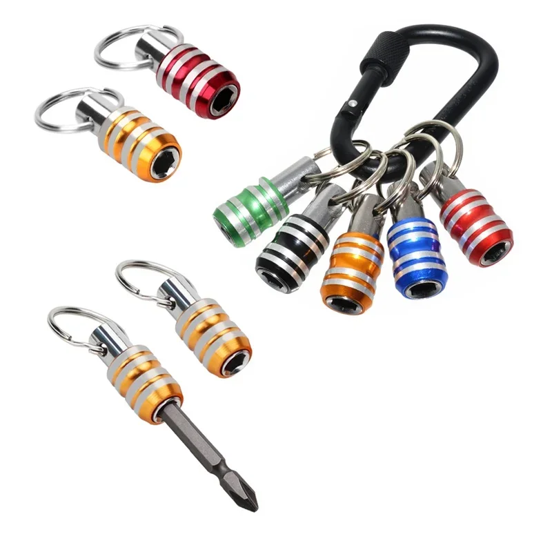 1/4 Inch Hex Shank Screwdriver Bits Holder Extension Bar Drill Screw Adapter Quick Release Easy Change Keychain