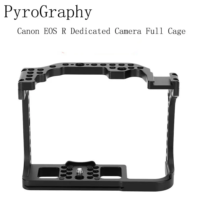 

PyroGraphy EOS R Camera Cage with 1/4" & 3/8" Thread Holes Arri Locating Holes Cold Shoe Mount Arca Style Plate for Canon EOS R