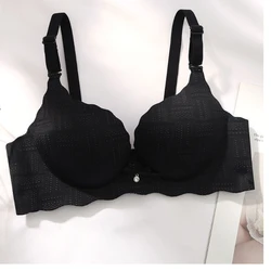 Traditional Gathering Girl Underwear Comfortable Skin Pure Color Pure Desire Nylon Material Small Chest Gathering Secure Straps