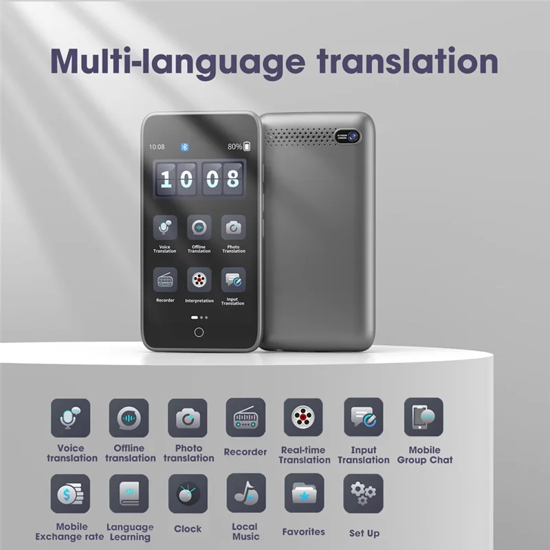 New-D5 Protable Languages Translation Wifi 142 Language Photo Audio Offline Online Real-Time Smart AI Translator Vioce