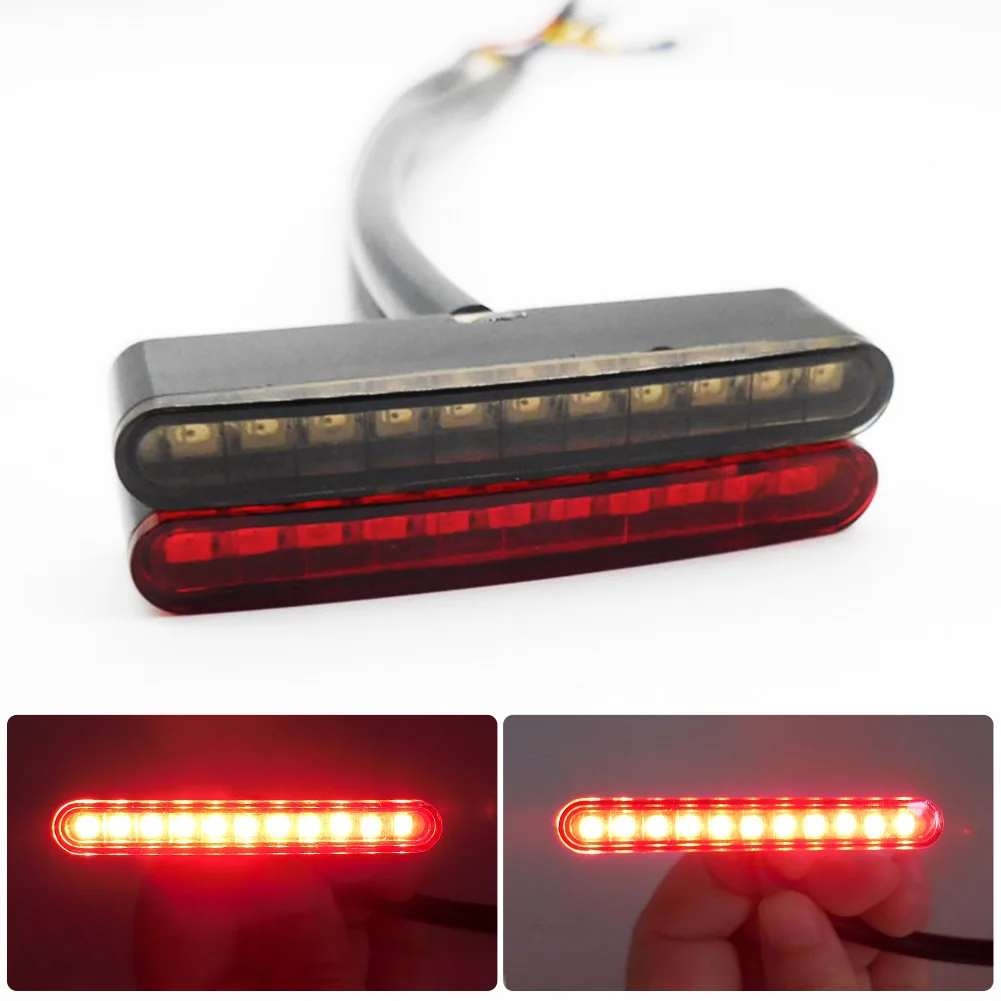 Motorcycle Rear Brake Light Mini 12V 11LED Tail Stop Light Lamp for Dirt bike Motorbike License Plate Light Decorative Lamp