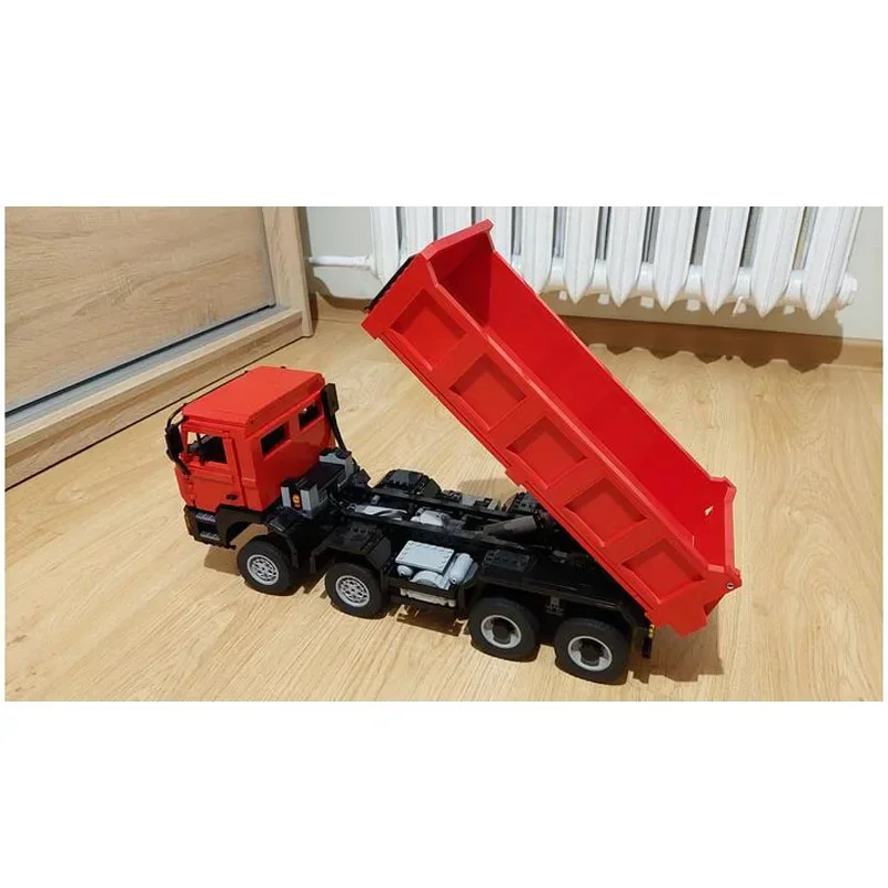 MOC-165256 F90 8×8 Dump Truck Truck Stitching Assembly Block Model• 2166 Parts Children's Birthday Building Block Toy Gift