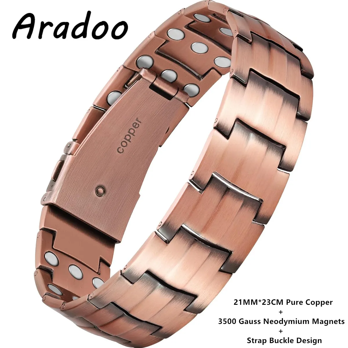 ARADOO Copper Bracelet Cross Silver 8
