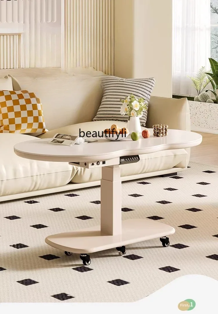 

a26 Movable lift coffee table dining table dual-purpose two-in-one electric rock slab desk