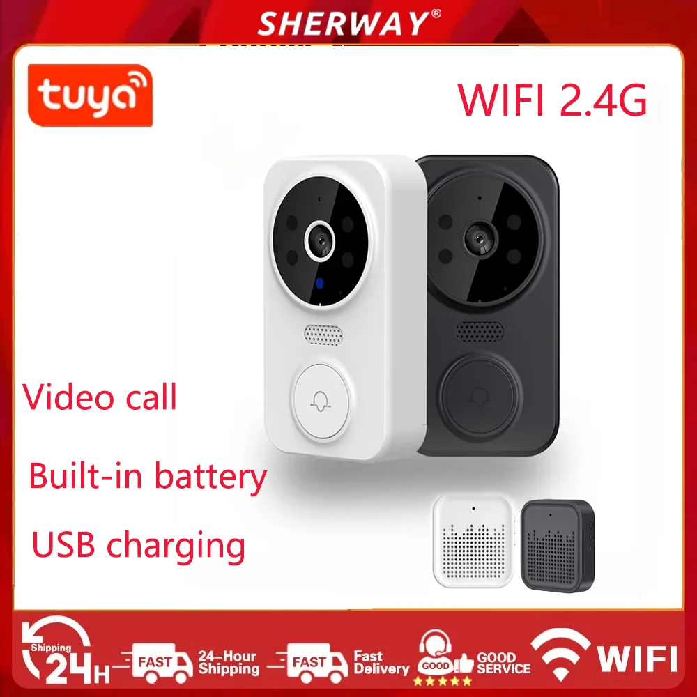 campainha sem fio wifi campainha intercom inteligente 1080 hd chime anel interior camera de video tuya m8 01