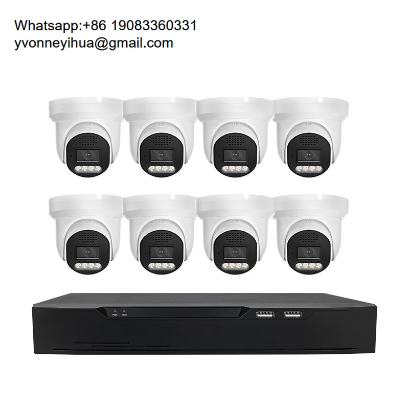 

5MP Security Camera System 8CH 4K NVR Kit POE Camera Two-Way Audio Wide Angle Night Vision Humanoid Detection P2P 7/24 Recording
