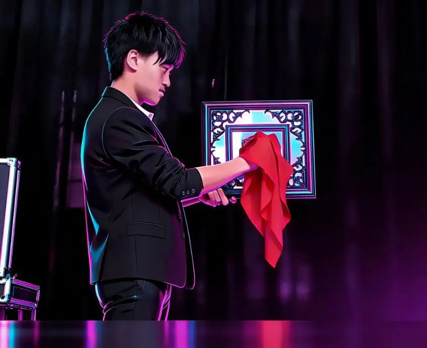 silk-thru-mirror-magic-trick-solid-glass-penetration-illusion-for-stage-close-up-interactive-performance-gimmicks-magician