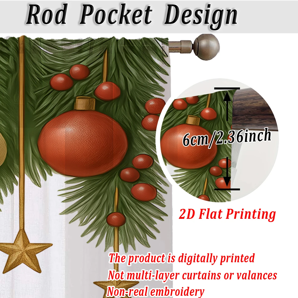 ستارة شفافة للمطبخ بطباعة مسطحة لعيد الميلاد مع كرة عيد ميلاد سعيد سانتا كلوز الرنة لحفلات ديكور المنزل في عيد الميلاد