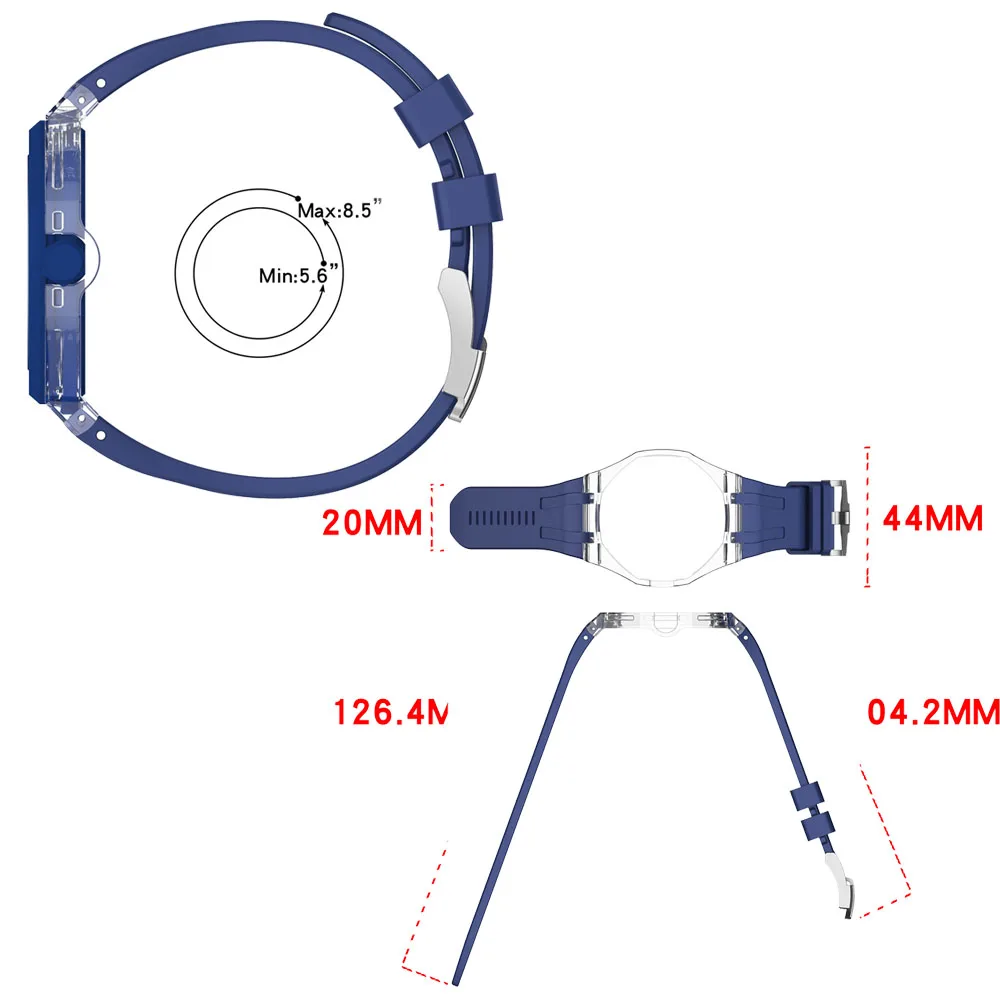 BEHUA 2-in-1-Gehäuse mit Armband für Swatch x AP Royal Pop Taschenuhr, umwandelbar in Armbanduhr mit PC-Abdeckung und Zubehör – Detail 2