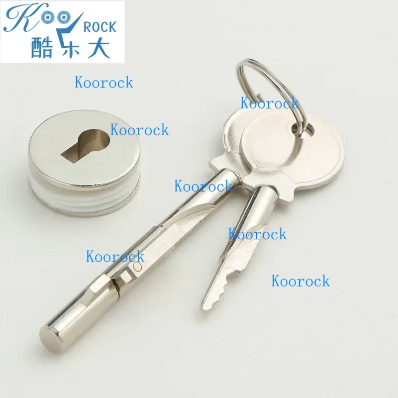 Glass Door Lock for Furniture, Fridge & Jewelry Display - Sliding Cabinet Lock with Key, Secure Push-Pull Glass Panel Lock
