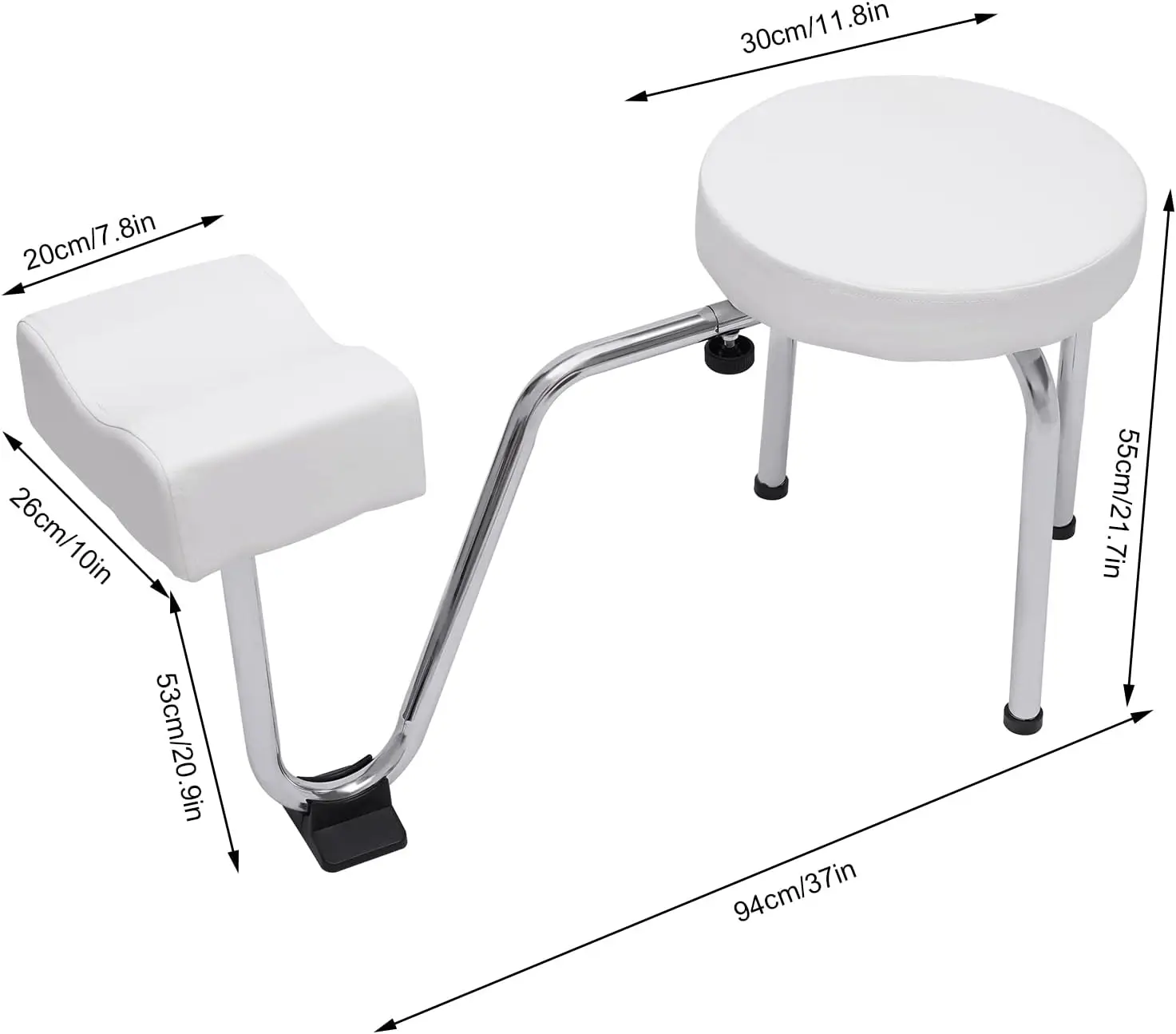 Taburete de pedicura de spa de salón de estilo moderno, taburete de reposapiés, altura de silla ajustable, taburete de pedicura de uñas portátil ligero