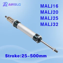 MALJ series MALJ16 MALJ20 MALJ25 MALJ32 mini cylinder adjustable-25-50-75-100-125-150 -500mm stroke double acting pneumatic type