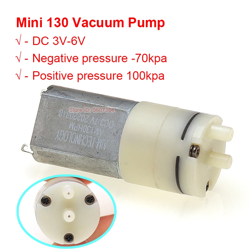 Mini 130 Air Vacuum Pump DC 3V 3.7V 5V 6V Negative Pressure Air Breast Pump Large Flow Aeration Oxygen Pump Outdoor Fishing