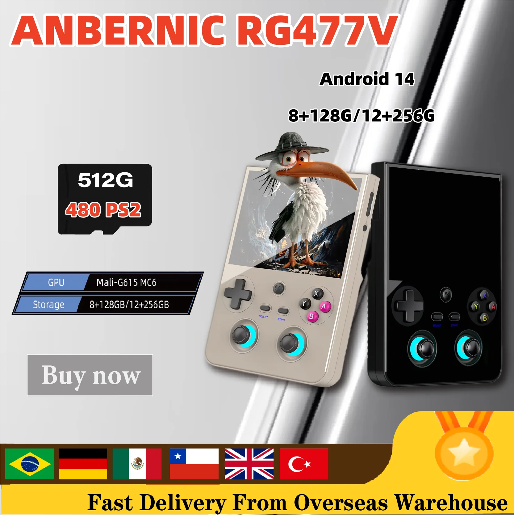 

ANBERNIC RG477V Handheld Game Console Video Player Android 14 4.7" LTPS In-Cell DSP Sound Effect Support AI RixelHK PSP Ps2