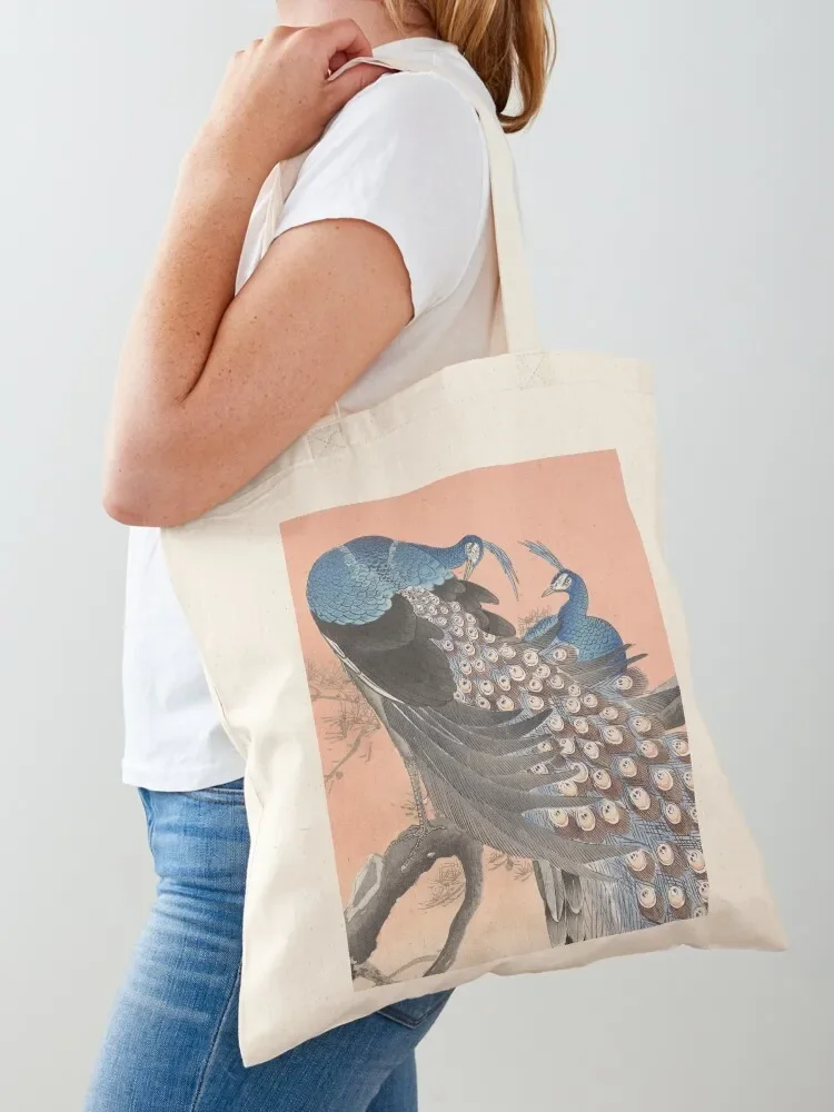 

Pink & Blue Peacocks in Love Tote Bag shopping cart bags ecological bags Women's shopping bag Custom bag