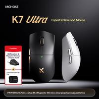 MCHOSE K7 Ultra Lightweight Gaming Mouse, Esports 8K Wireless with Magnetic Charging, PAW3950 Sensor