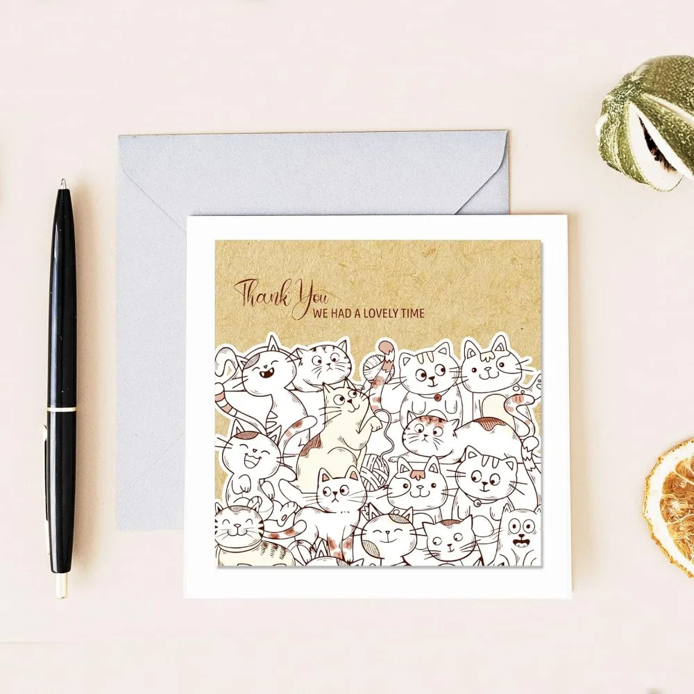 DIY 스크랩북용 고양이 배경 투명 스탬프, 실리콘 투명 스탬프 씰, 카드 제작 사진, 15x15cm