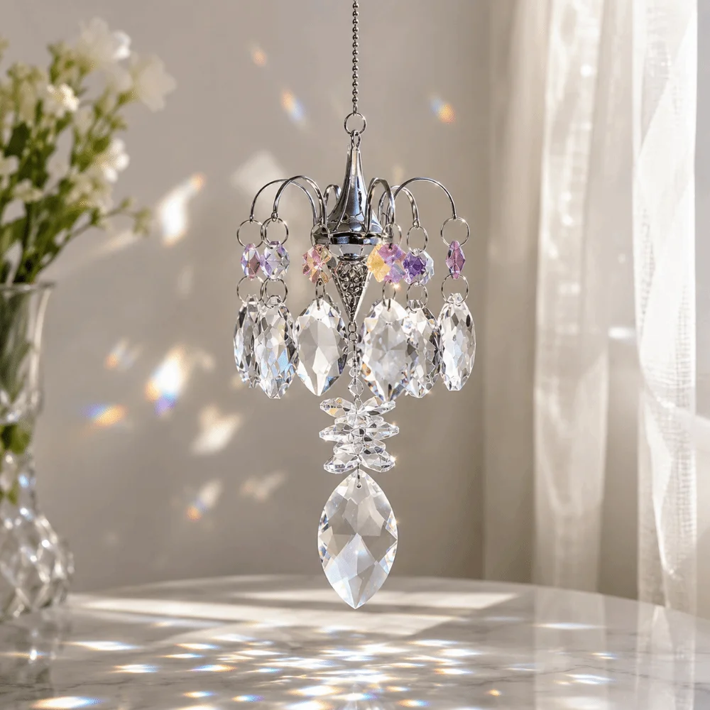 Rhinestone Pendant Sun Catcher Home Decoration Ornaments Rainbow Maker Fantasy Shiny Window Hanging Office Window Sill