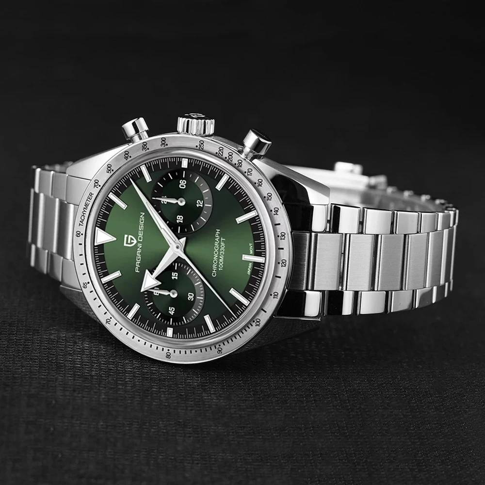 PAGANI DESIGN Herrenuhren Top Luxus Quarz Armbanduhr VK64 Speed Sports Chronograph Uhr für Mann AR Saphirspiegel Geschenkbox