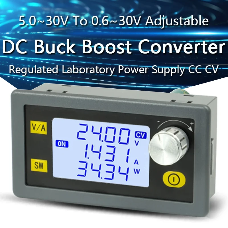 

DC DC Buck Boost Converter 5.0~30V To 0.6~30V Adjustable Regulated Laboratory Power Supply CC CV 0~4.0A 6V 12V 24V Power Module