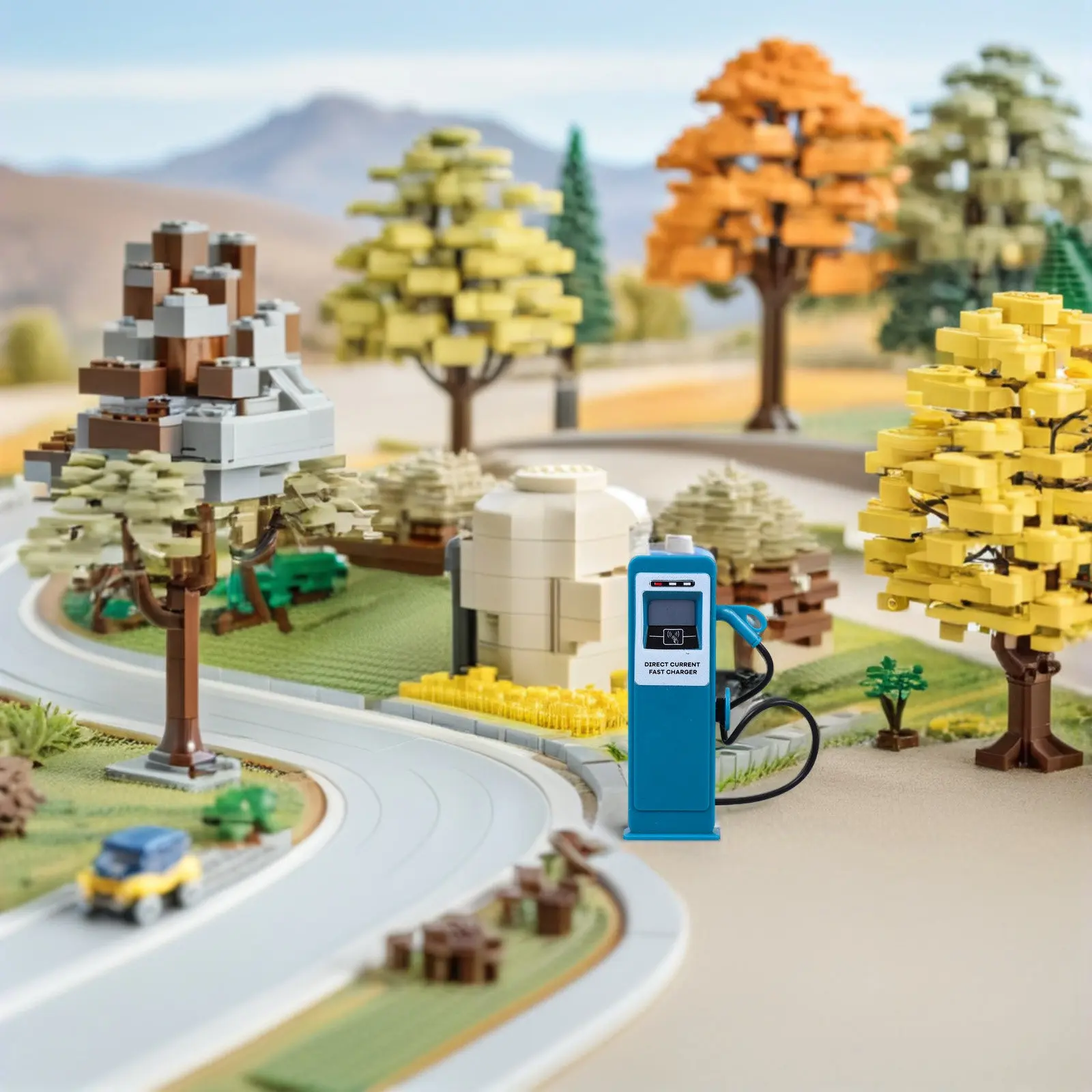 6Pcs Mini Car Charging Station Simulation Traffic Scenario Educational Setup Interactive Cognitive Development Road Playset