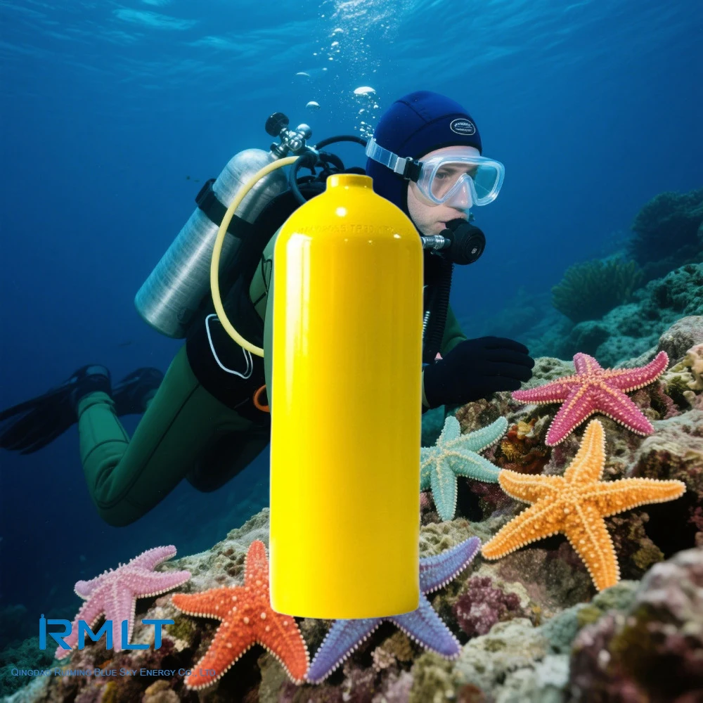 High Quality Aluminium 12L Scuba Diving Cylinder Tped Oxygen Cylinder Diving DOT Small Diving Cylinder