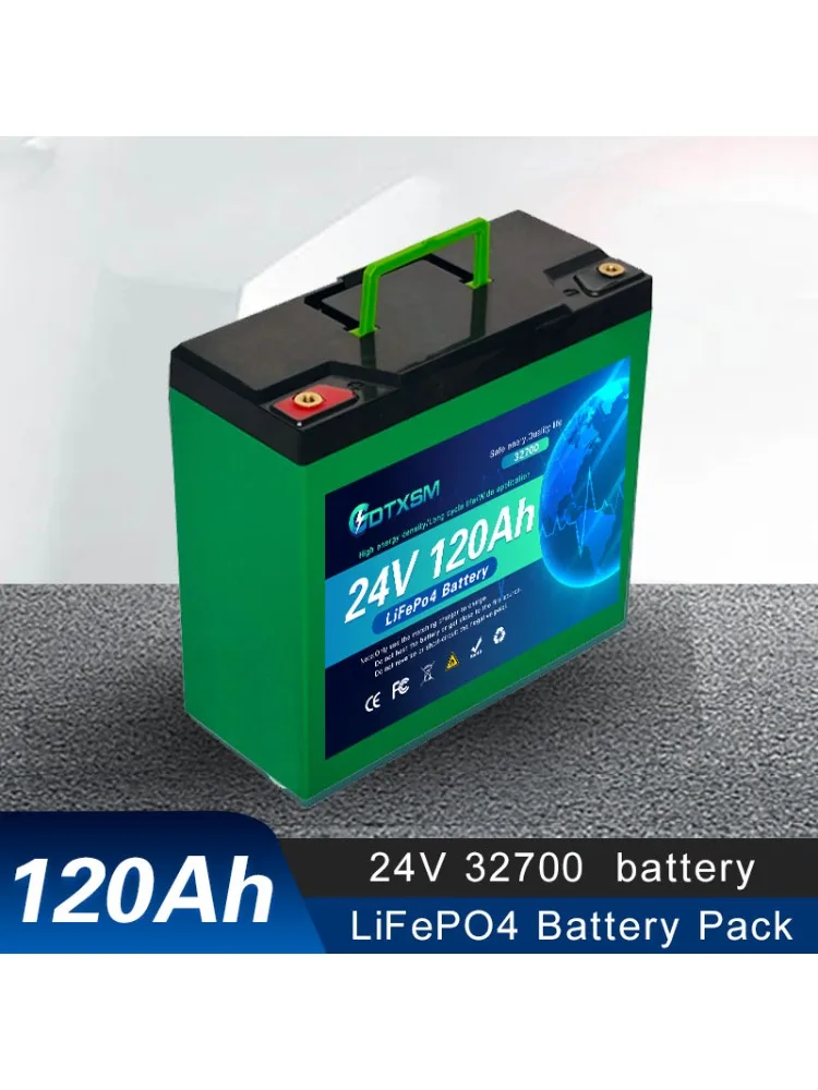 

24V 32700 120A LiFePO4 Battery with Built-in BMS for RV Solar Power System Rechargeable Lithium Iron Phosphate Trolling Battery