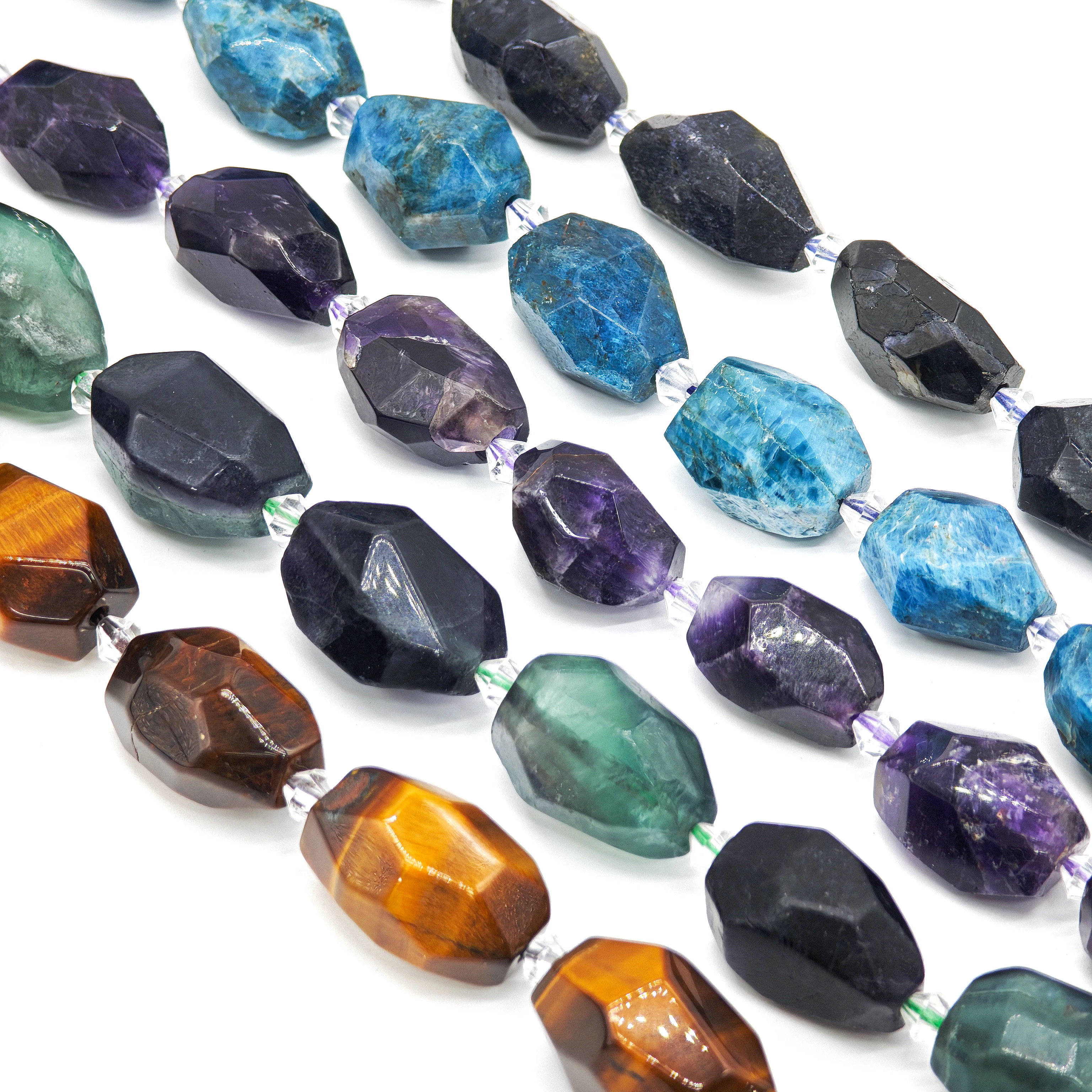 High-Quality Irregular Natural Stones, Crystals, Apatite, and 12 Colors of Yellow Tiger Eye in Various Sizes for DIY.