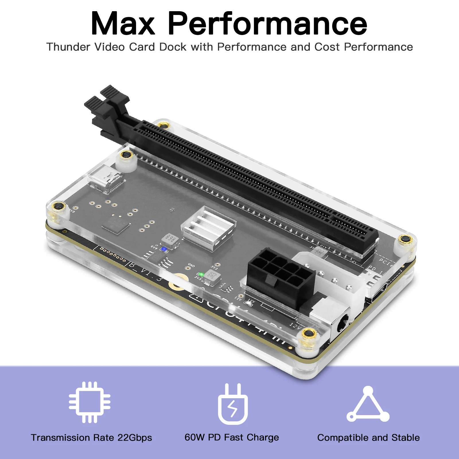 

HAMGEEK Official MateDock External Graphics Card Dock External GPU Dock with USB4 Data Cable for Thunderbolt 4 and 3 FLEX/ATX