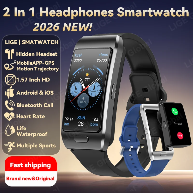 Smartwatch Headset - LIGE Earbuds Bluetooth Headset Smartwatch Men