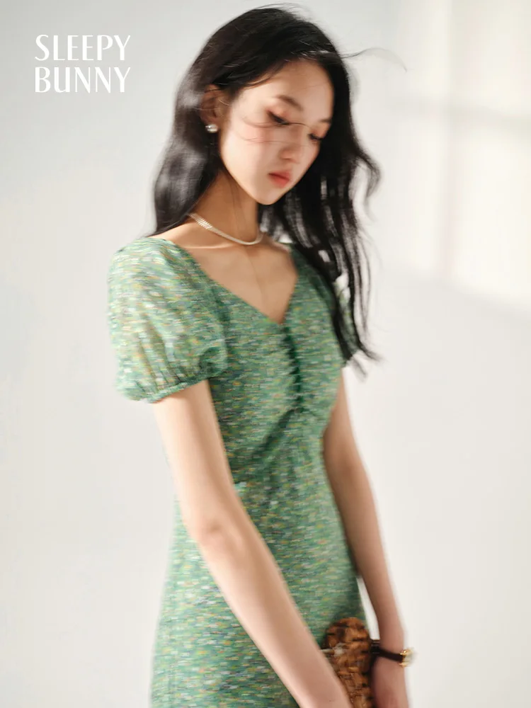 Floral Chiffon Maxi Dress for Women - V-Neck A-Line Summer Dress