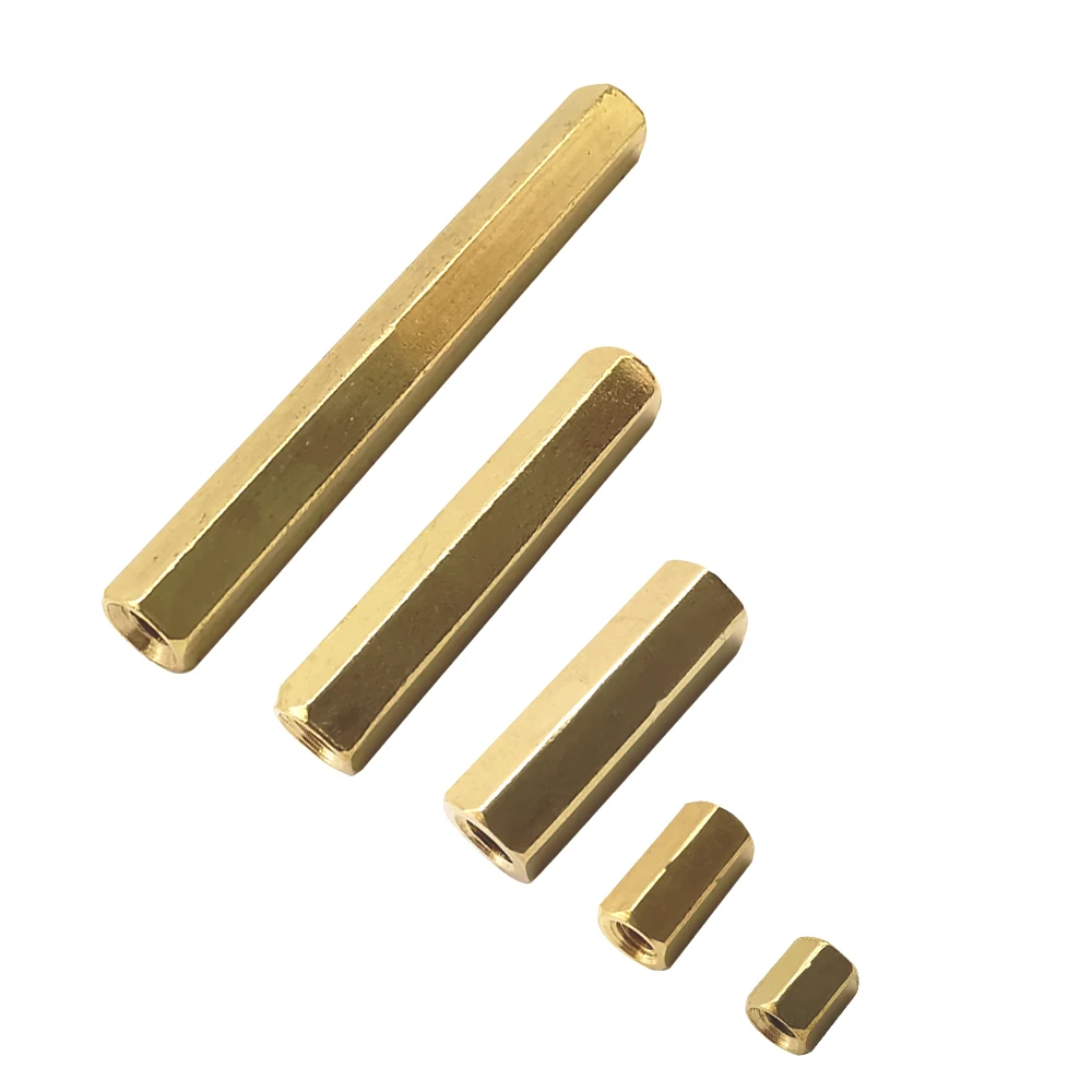 10Pcs M3 Female To Female Hex Brass Standoff Spacer 6mm-40mm Hexagonal Stud Spacer Hollow Pillar Hexagonal Double Pass Column