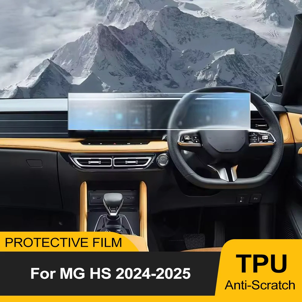 Car GPS LCD Screen Navigation TPU Pre-cut Film for MG HS 2024-2025 Anti Glare Screen Protector Film Scratch Resistant Cover