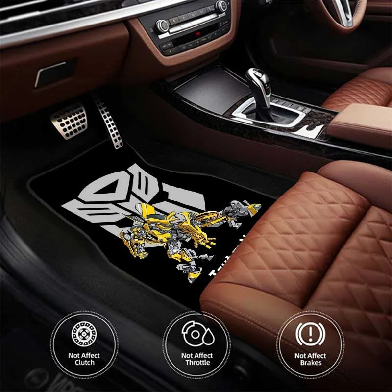 4pcs TRANSFORMERS Car Floor Mats - Custom Auto Mats With Personalized Text, Anti-Slip Backing, Fit For All Vehicles, Easy-to-Cle