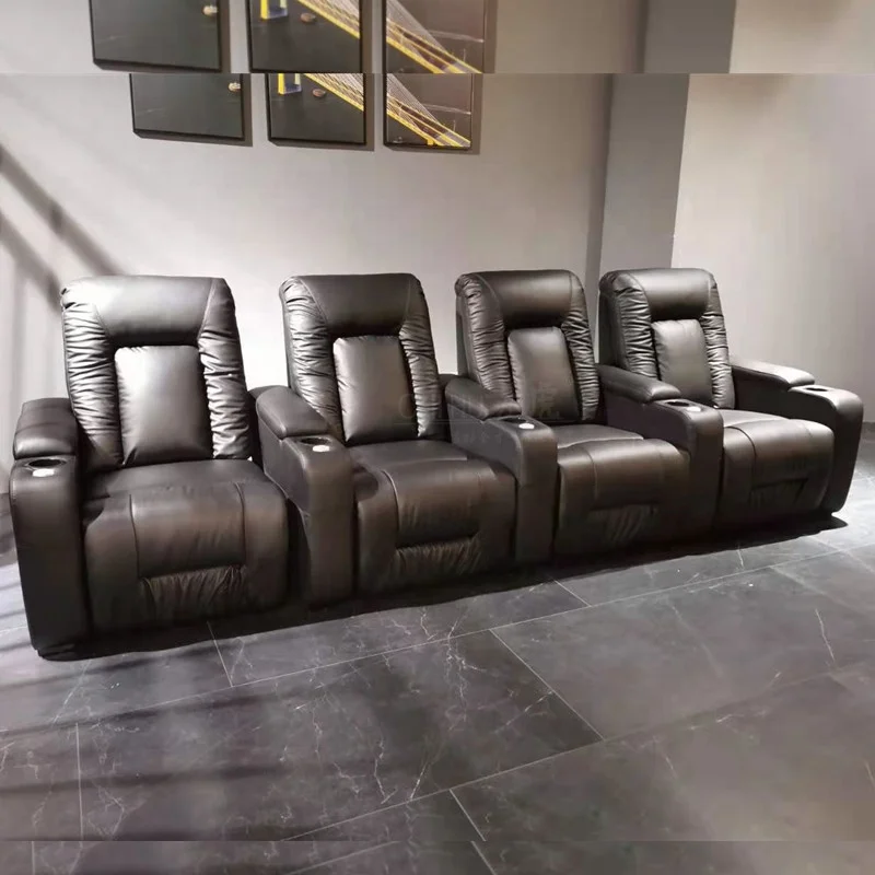 real leather cinema chair power recliner sofa theater seats big vip recliners with heat seat and massage function