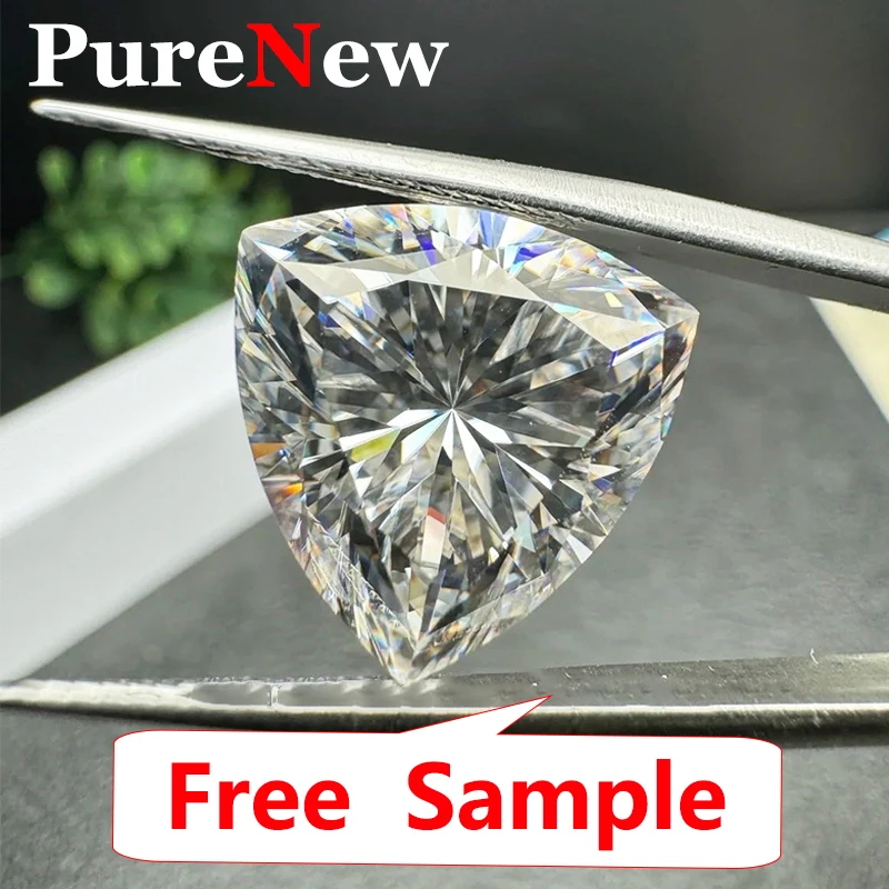 0.1ct-20ct Rare Trillion Cut Moissanite Loose Stones Real D Color Fat Triangle Trillion Shape Certified Moissanite Diamonds