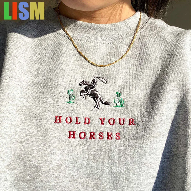 

LISM Embroidered Sweatshirts Men Women women's winter clothes y2k hoodies sweatshirt 2025 Vintage Style 80s 90s Autumn Clothes