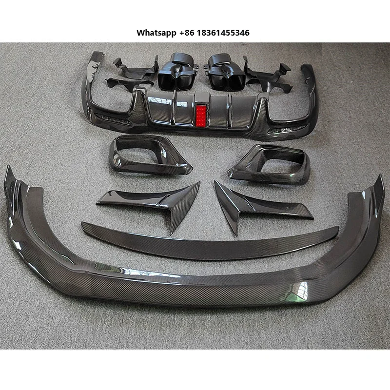 

For S-Class W222 modified front lip rear lip Wind knife spoiler tail throat Car Accesso carbon fiber body kit